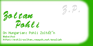 zoltan pohli business card